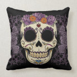 Vintage Skull and Roses Pillow