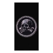 Vintage Skull round icon Personalized Photo Card