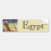 Vintage Sphinx Aeroplane Desert Pyramids Egypt Giz Bumper Sticker