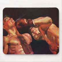Vintage Sports Boxing Match, Knock Out Punch Mouse Pad