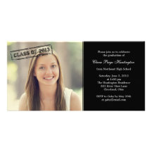 Vintage Stamp Graduation Announcement/ Invitation Picture Card