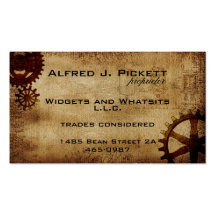 Vintage Steampunk Cogs Business Card
