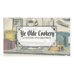Vintage stovetop pots pans cooking chef biz card business cards