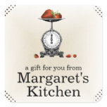 Vintage strawberries grocery scale gift label stickers
