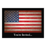 Vintage Style American Flag Patriotic Design Personalized Announcement
