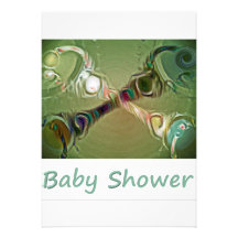 Vintage Style Baby Rattles Shower Invitation 003