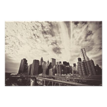 Vintage Style New York City Skyline Photo
