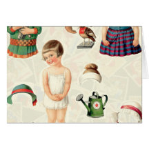 VINTAGE SUPREME PAPER DOLLS SWEETIE GREETING CARD