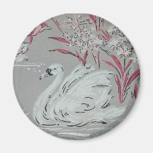 Vintage Swan Fridge Magnets
