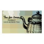 Vintage tea kettle teapot puffy steam biz card business cards