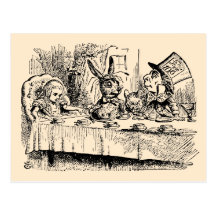 Vintage Tea Party; Alice, Hatter and March Hare Post Card