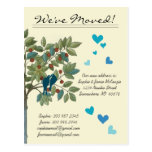 Vintage Tee Teal  Birds We Have Moved Postcards