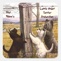 Vintage Terrier Lunch Protection Stickers