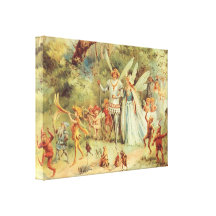 Vintage Thumbelina and Prince Wedding in Forest Gallery Wrapped Canvas