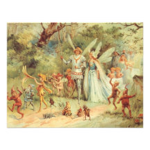 Vintage Thumbelina and Prince Wedding in Forest Custom Invitation
