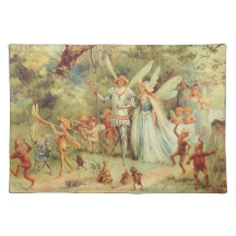 Vintage Thumbelina and Prince Wedding in Forest Placemats