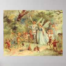 Vintage Thumbelina and Prince Wedding in Forest Print