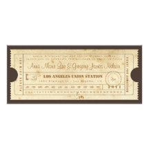 Vintage Ticket Invitation - Punch Card
