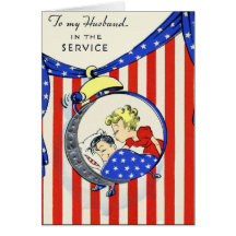 Vintage To my Husband in the Service Card