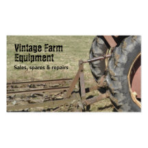 Vintage tractor business card