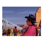 Vintage Train Station with Native American Indian Postcards