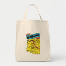 Vintage Travel Arizona AZ State Label Canvas Bag
