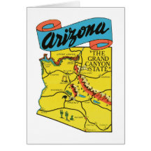 Vintage Travel Arizona AZ State Label Greeting Card