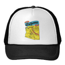 Vintage Travel Arizona AZ State Label Mesh Hat
