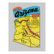 Vintage Travel Arizona AZ State Label Post Cards