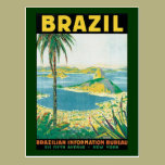 Vintage Travel Beach Coast, Rio de Janeiro Brazil postcards
