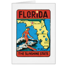 Vintage Travel Florida FL State Label Cards