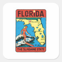Vintage Travel Florida FL State Label Sticker