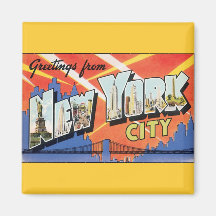 Vintage Travel, Greetings from New York City NYC Fridge Magnet