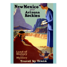 Vintage Travel -  New Mexico and Arizona Rockies Post Card
