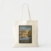 Vintage Travel Poster Ad Retro Prints Canvas Bag