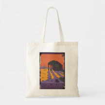 Vintage Travel Poster Ad Retro Prints Canvas Bag
