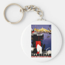 Vintage Travel Poster Ad Retro Prints Keychain