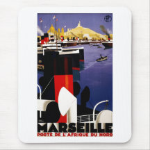 Vintage Travel Poster Ad Retro Prints Mouse Mats