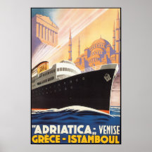 Vintage Travel Poster Adriatica Lines