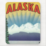 Vintage Travel Poster, Alaska Mousepad