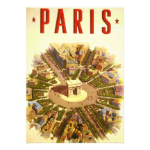 Vintage Travel Poster Arc de Triomphe Paris France Invitations
