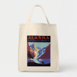 Vintage Travel Poster, Atlin and the Yukon, Alaska Tote Bags