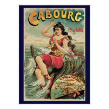 Vintage Travel Poster; Cabourg, France Invites