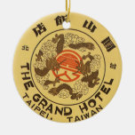 Vintage Travel Poster, Grand Hotel, Taipei, Taiwan Christmas Tree Ornaments