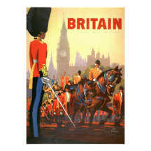 Vintage Travel Poster, Great Britain, England Custom Invitation