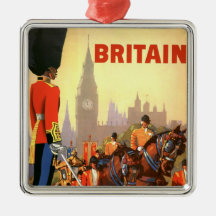 Vintage Travel Poster, Great Britain, England Christmas Ornament