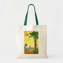 Vintage Travel Poster, Los Angeles, California Canvas Bags