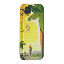 Vintage Travel Poster, Los Angeles, California Vibe iPhone 4 Covers
