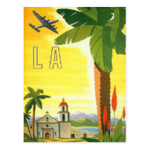 Vintage Travel Poster, Los Angeles, California Postcard