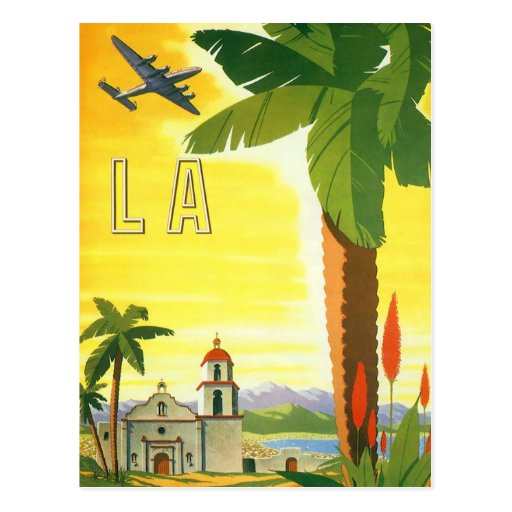 Vintage Travel Poster, Los Angeles, California Postcard